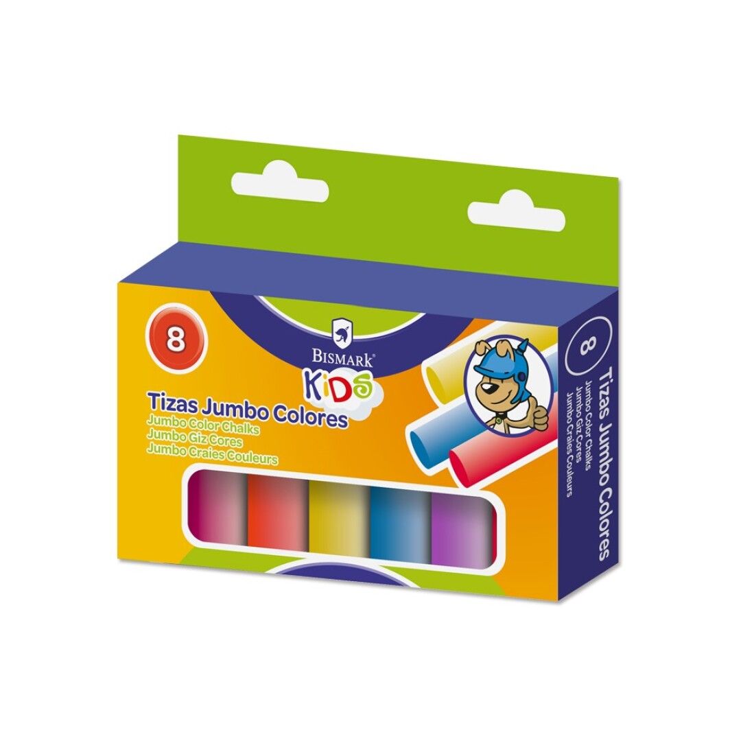 PACK 8 TIZAS COLORES JUMBO 199058