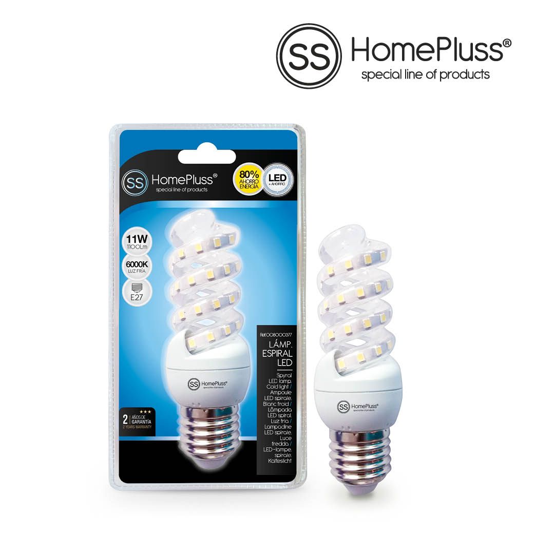 BOMBILLA ESPIRAL LED 11W E27 LUZ FRIA 003774