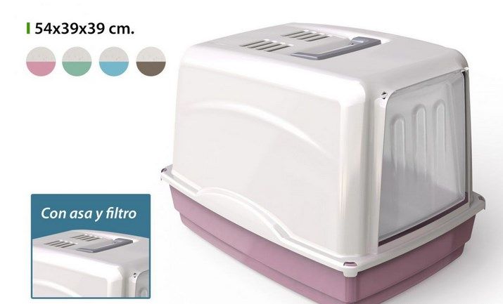 ARENERO PLASTICO C/FILTRO PARA MASCOTA 54X38CM VICKY 105829
