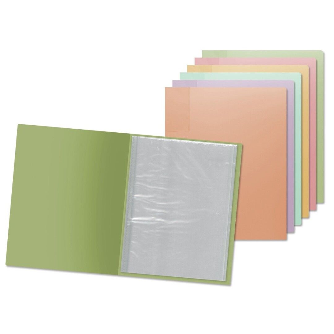 CARPETA PP A4 20 FUNDAS COLORES PASTEL 266279