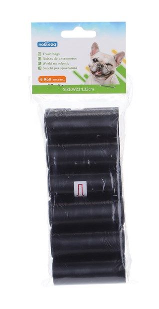 6 ROLLOS BOLSAS BASURA NEGRAS PARA MASCOTAS 02736