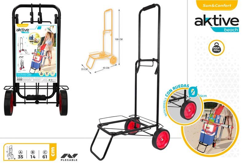 CARRITO METAL MULTIUSO PLEGABLE AKTIVE 621329