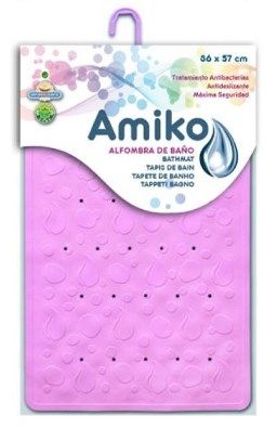 ALFOMBRA GOMA ANTIDESLIZANTE 36X57CM ROSA 32554