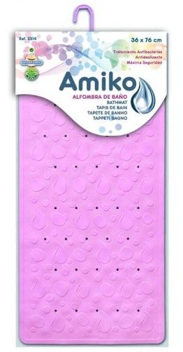 ALFOMBRA GOMA ANTIDESLIZANTE 36X76CM ROSA 32514