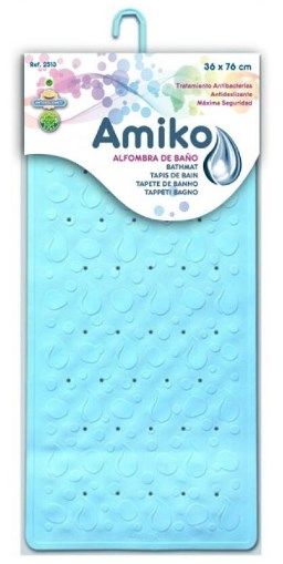 ALFOMBRA GOMA ANTIDESLIZANTE 36X76CM AZUL CLARO 325134