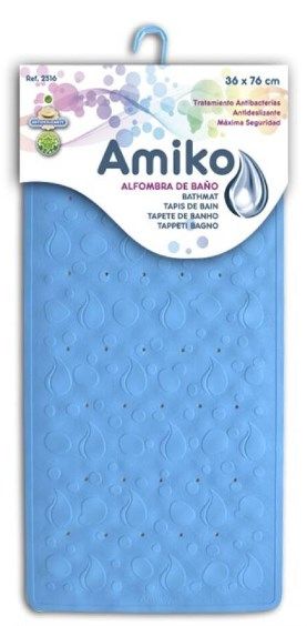 ALFOMBRA GOMA ANTIDESLIZANTE 36X76CM AZUL INTENSO 325165