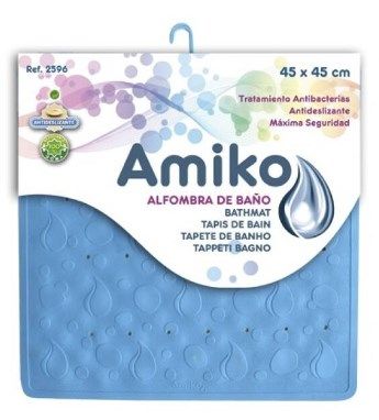 ALFOMBRA GOMA ANTIDESLIZANTE 45X45CM AZUL INTENSO 32596