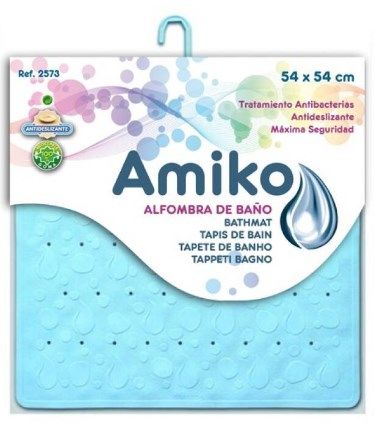 ALFOMBRA GOMA ANTIDESLIZANTE 54X54CM AZUL CLARO 325738