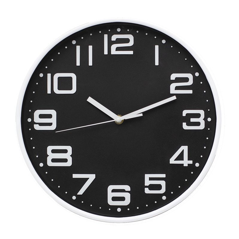 RELOJ PARED 30CM ESFERA NEGRA 17717