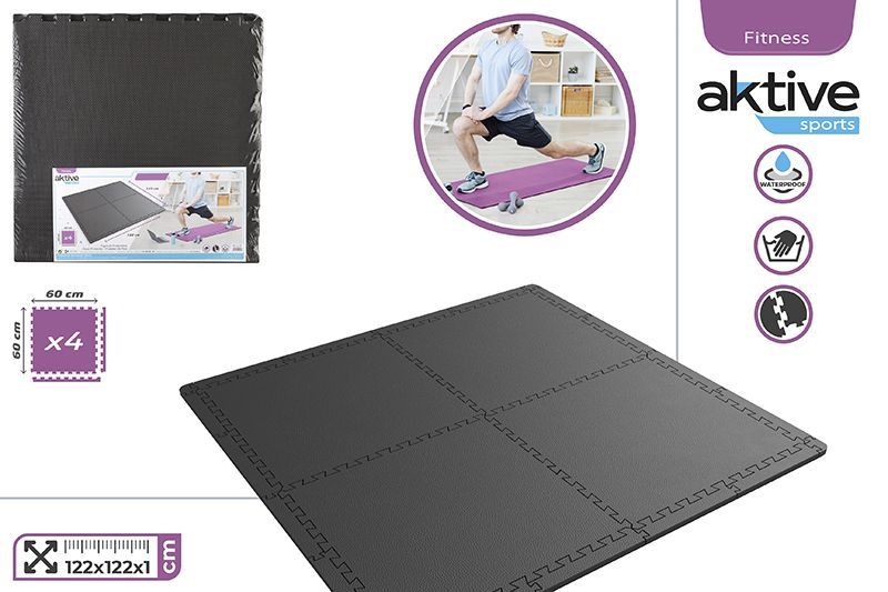 PACK 4 PZS SUELO 60X60X1CM EVA GRIS 52799