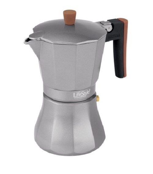 CAFETERA ITALIANA ALUMINIO FONDO LISO INDUCCION 12 TAZAS MOKA 539143