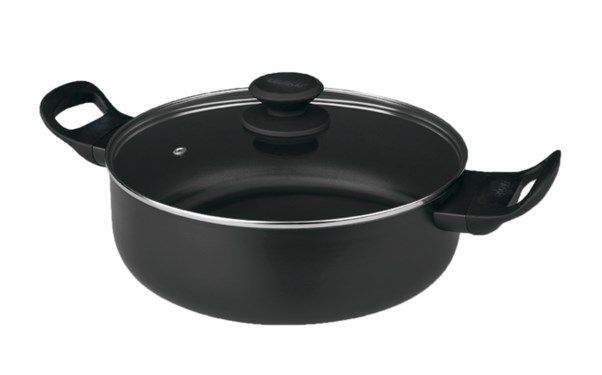 CACEROLA ALUMINIO INDUCCION LUXE CON TAPA CRISTAL 22CM 53133