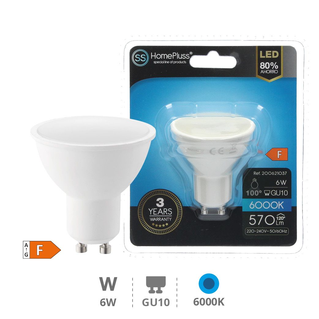 BOMBILLA DICROICA 6W GU10 LUZ FRIA 060425