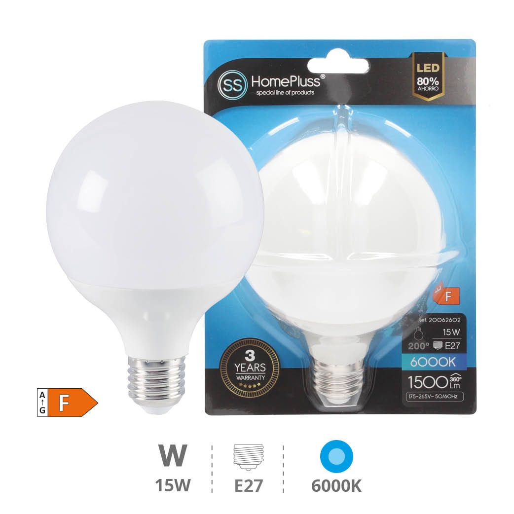 BOMBILLA GLOBO LED 15W E27 LUZ FRIA 05418