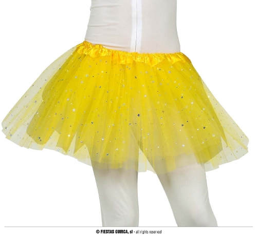 Falda tutú clásica con 5 capas y luces LED (para mujer)., talla única ,  Amarillo
