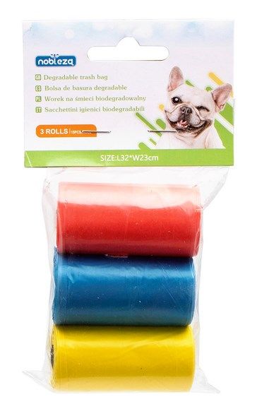 3 ROLLOS DE 15 BOLSAS BASURA DEGRADABLES 053087