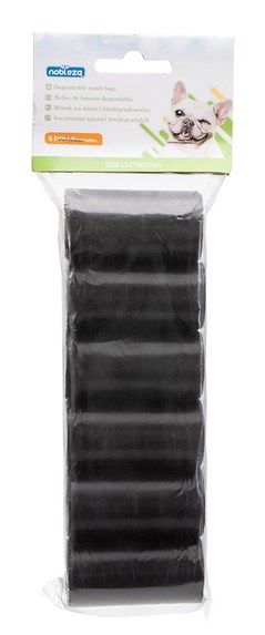 6 ROLLOS DE 15 BOLSAS BASURA DEGRADABLES NEGRAS 05309
