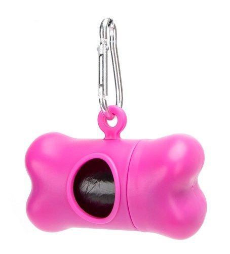 DISPENSADOR BOLSAS ROSA PLASTICO C/MOSQUETON 71840