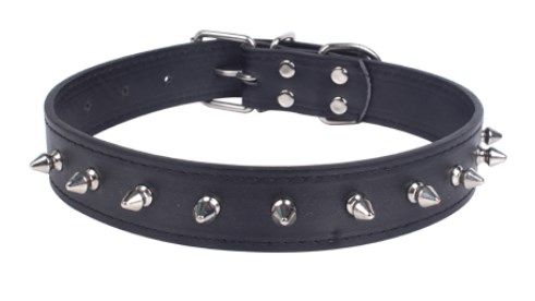 COLLAR PU NEGRO L C/REMACHES METAL 96352