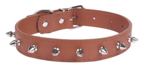 COLLAR PU MARRON L C/REMACHES METAL 46144