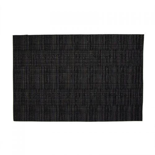 SALVAMANTEL INDIVIDUAL RECTANGULAR EFECTO METALICO NEGRO 1137288