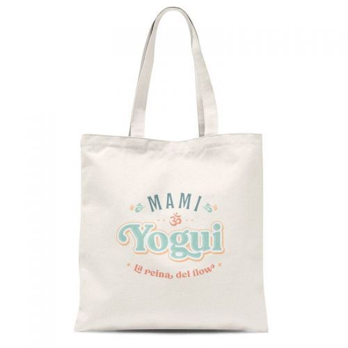 BOLSA TELA ALGODON C/ASAS 40X37CM DECORADO MAMA YOGUI 24056