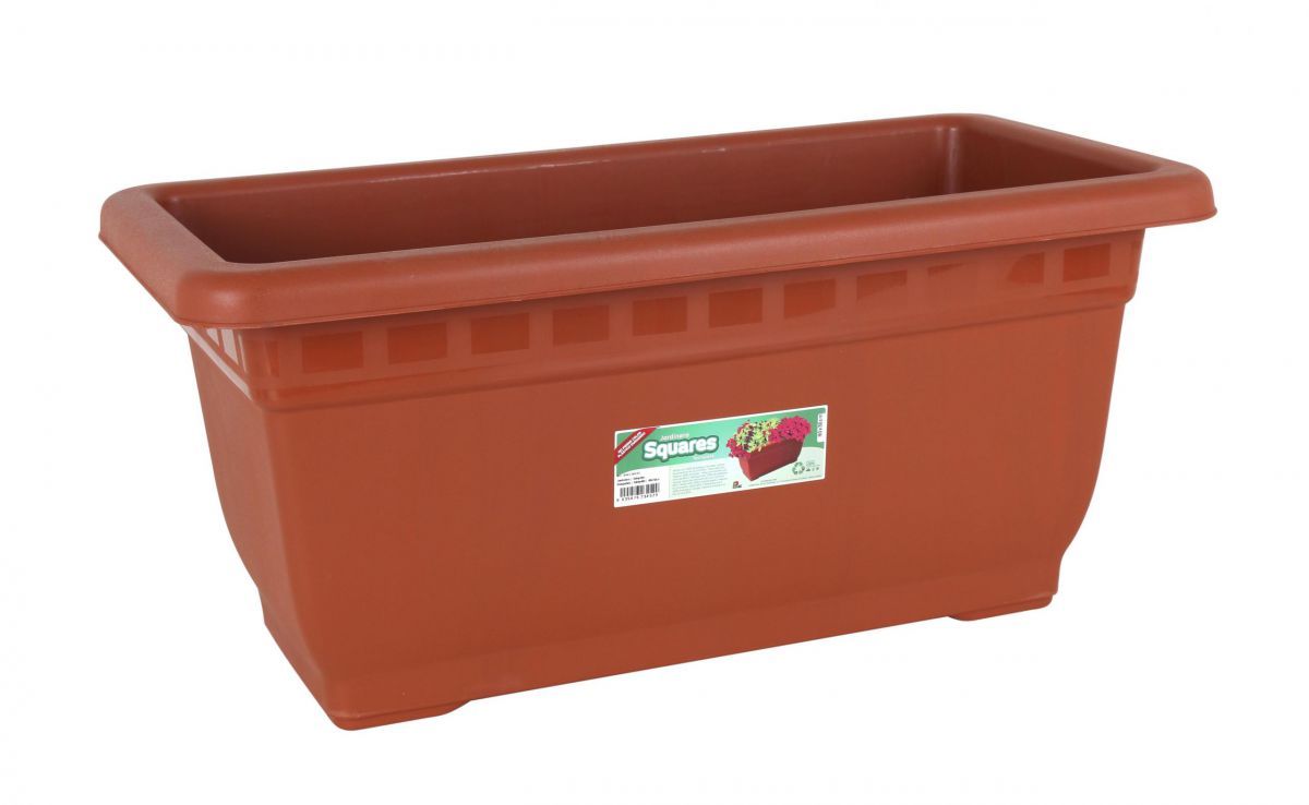JARDINERA PLASTICO 60X30CM SQUARES MARRON 927227