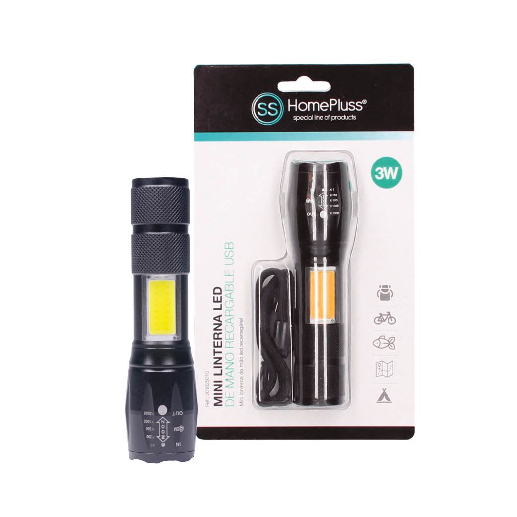 LINTERNA LED DE MANO RECARGABLE 063549