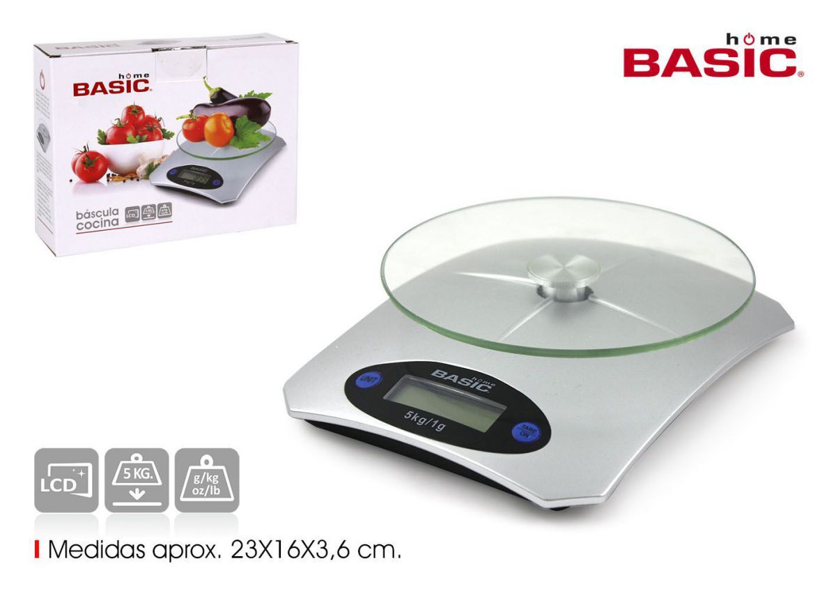 BASCULA COCINA DIGITAL 5KG 20X15X4,5CM 732792