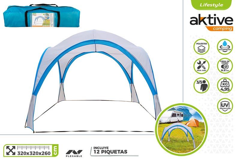 CARPA CAMPING 320X320X260CM AKTIVE 52895