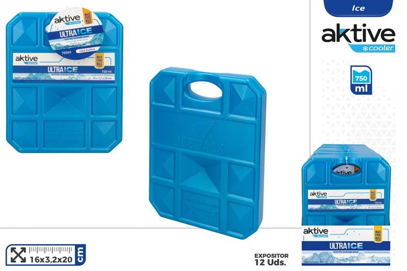 ACUMULADOR FRIO ULTRA ICE 750ML 16X3,2X20CM AKTIVE 630390
