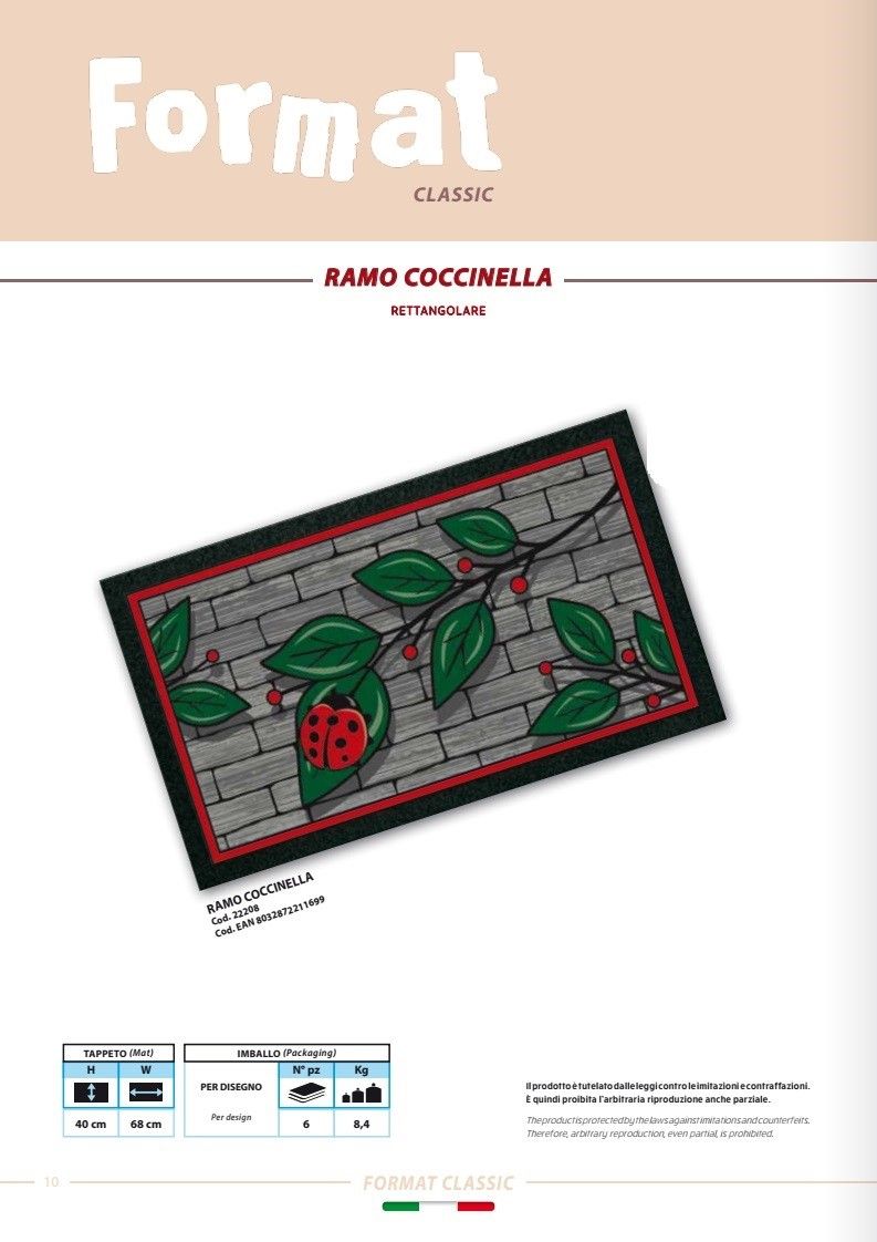FELPUDO FORMAT 40X70CM RAMO COCICINELLA 2211699