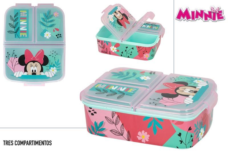 SANDWICHERA PLASTICO 3 COMPARTIMENTOS 165X120X55MM MINNIE 772984