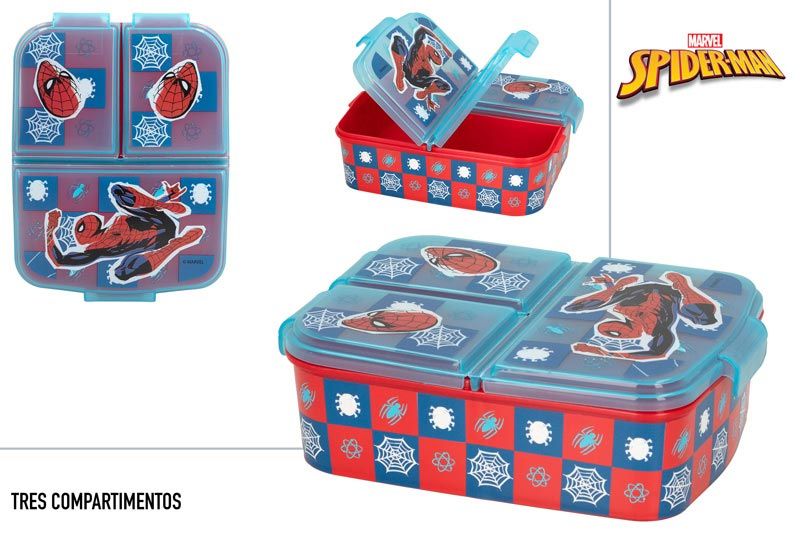 SANDWICHERA PLASTICO 3 COMPARTIMENTOS 165X130X55MM SPIDERMAN 773257