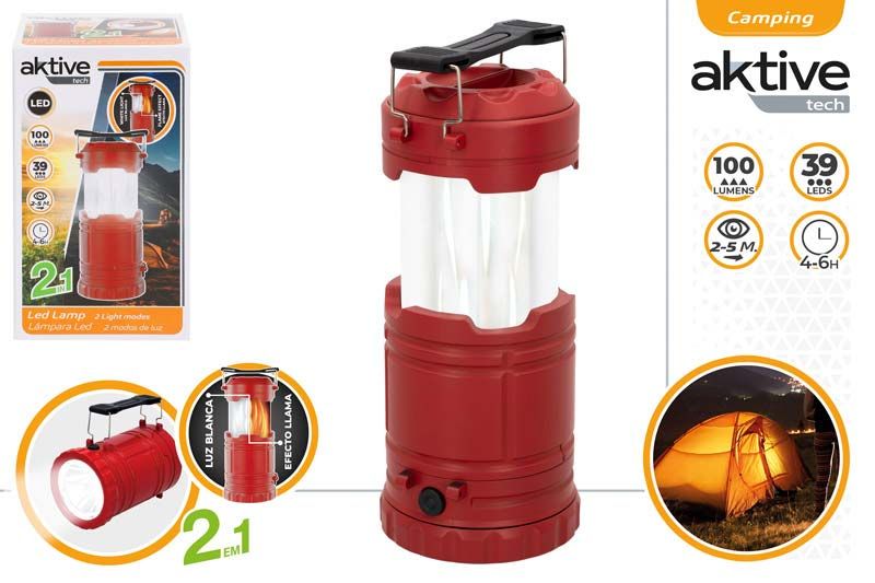 LINTERNA CAMPING 39 LEDS 2 EN 1 100LMN 52800