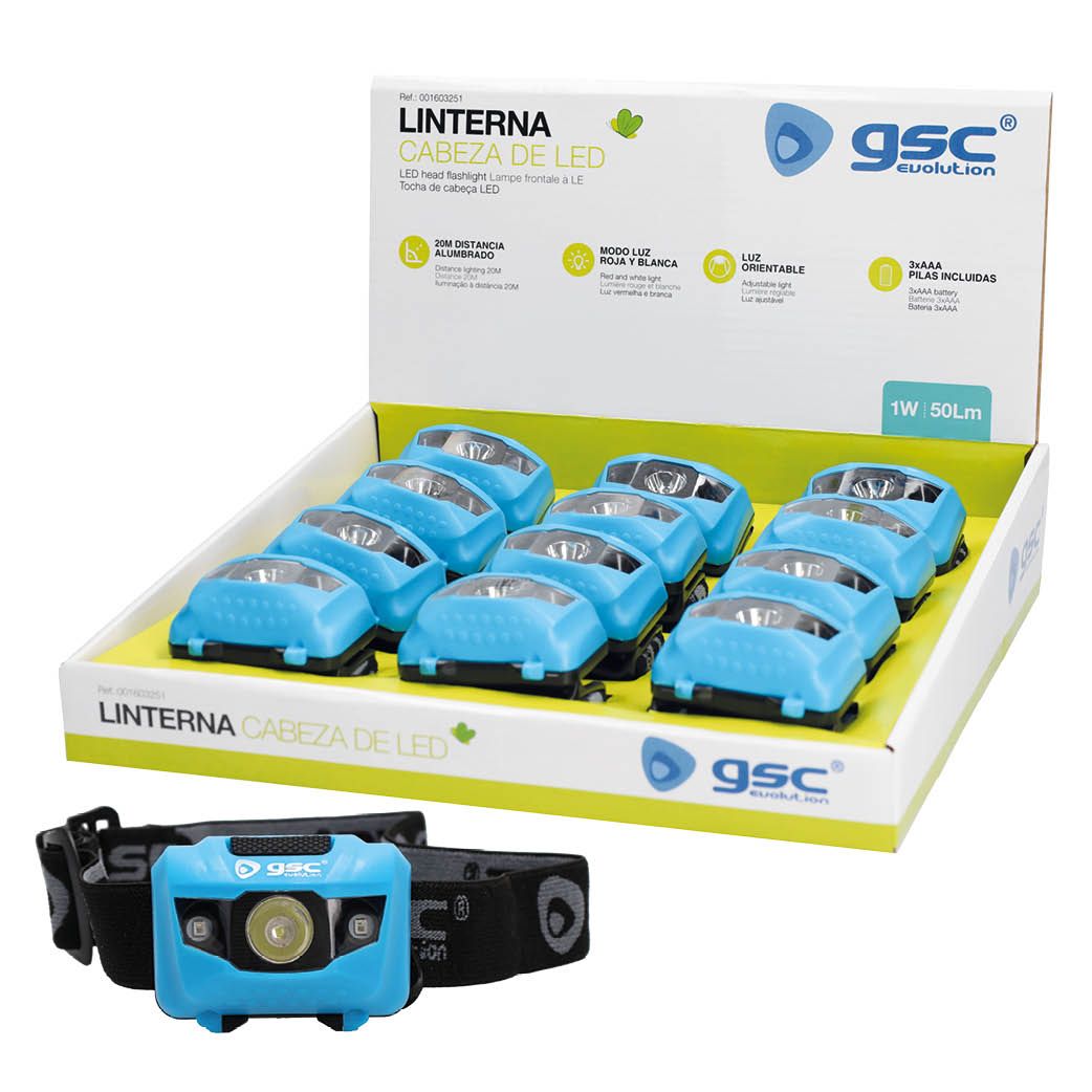 LINTERNA LED CABEZA 1W 80LM 03251