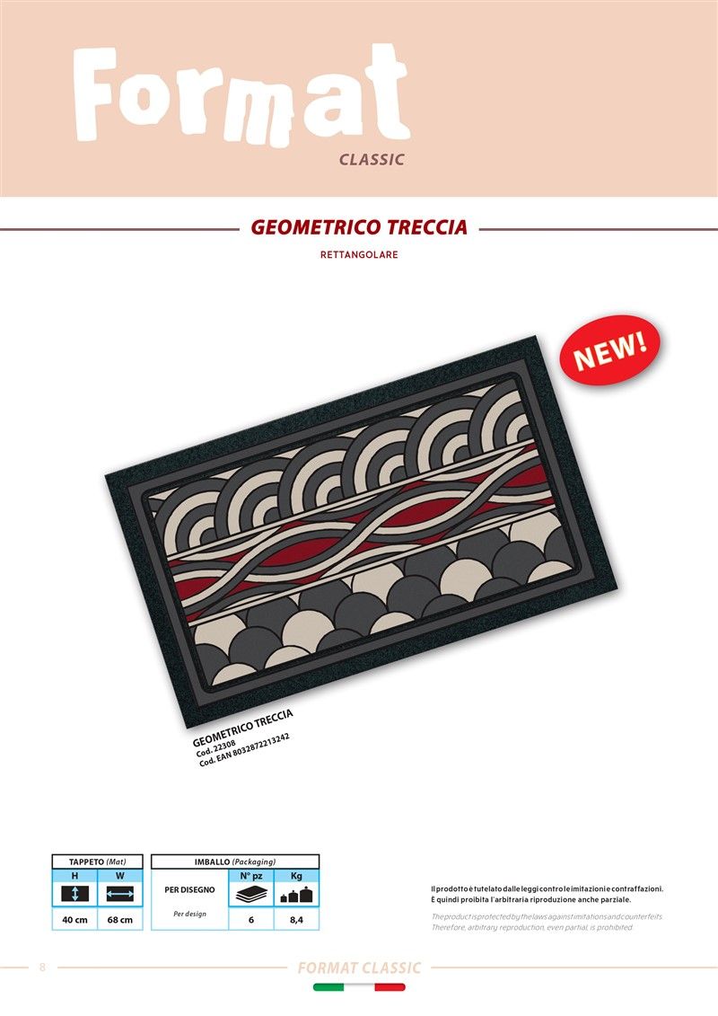 FELPUDO FORMAT 40X70CM GEOMETRICOTRECCIA 213242
