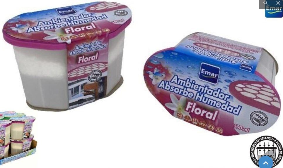 CONTENEDOR AMBIENTADOR + ABSORBE HUMEDAD 500ML 230GR FLORAL 61214