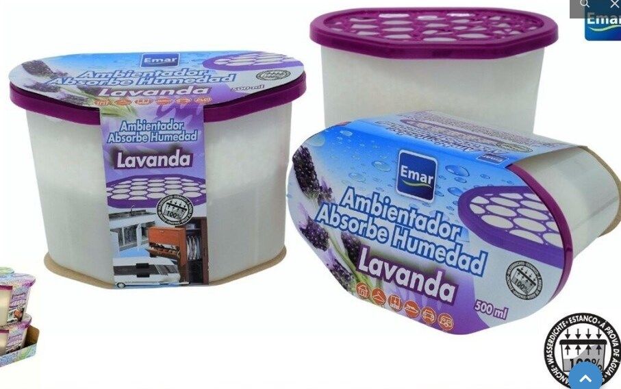 CONTENEDOR AMBIENTADOR + ABSORBE HUMEDAD 500ML 230GR LAVANDA 612138