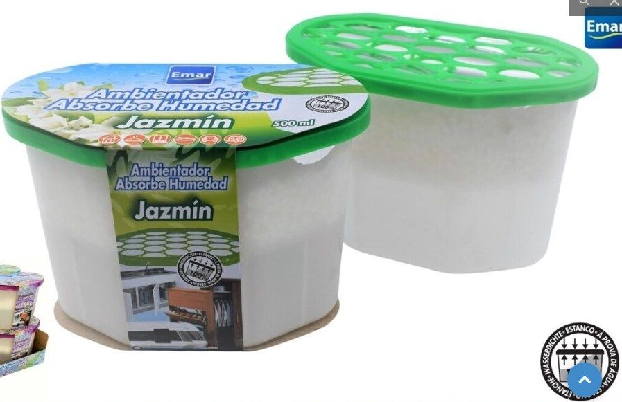 CONTENEDOR AMBIENTADOR + ABSORBE HUMEDAD 500ML 230GR JAZMIN 612121