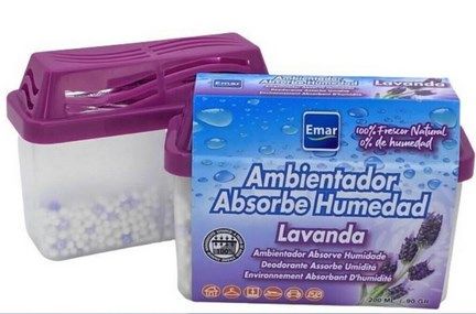 CONTENEDOR ABSORBE HUMEDAD 90G 200ML LAVANDA 612404