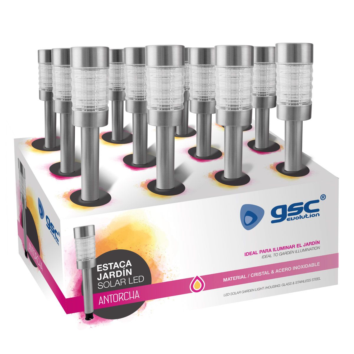 ESTACA SOLAR JARDIN LED ANTORCHA 05366