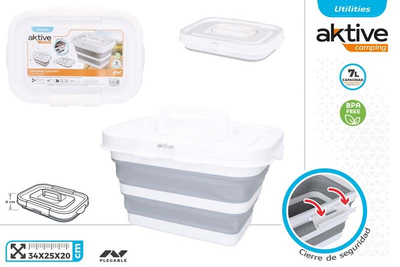 CESTA PLEGABLE C/TAPA 7L 34X25X20CM 63112