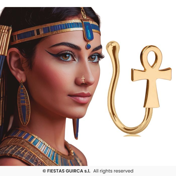 PIERCING FALSO OJO DE HORUS METAL DORADO 27344