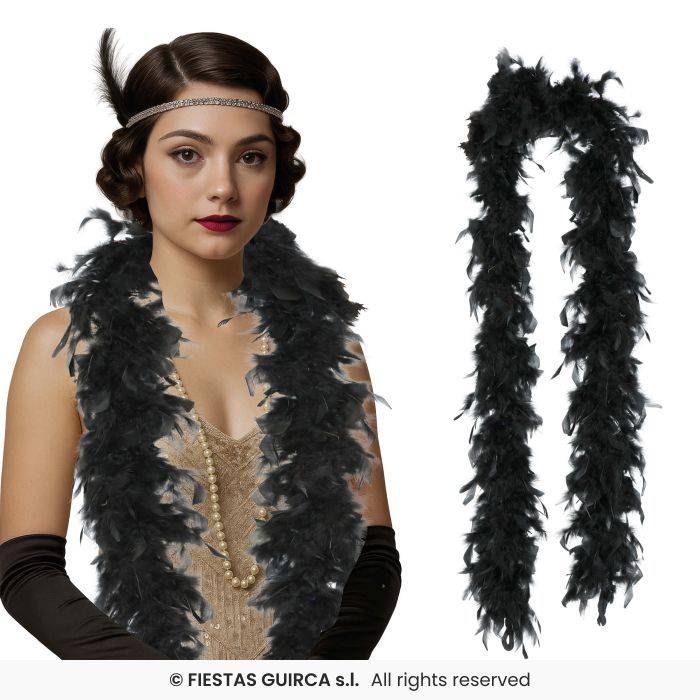 BOA PLUMAS 180CM 80GR NEGRO 27566