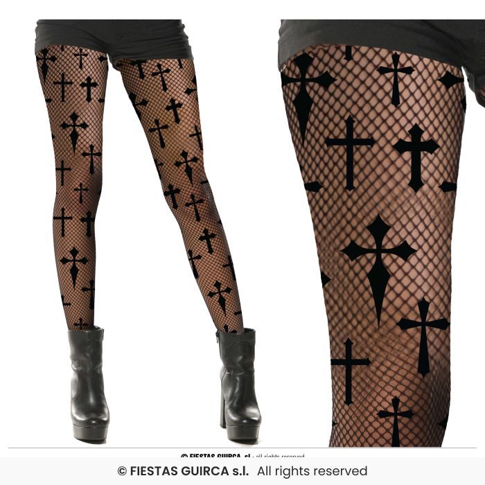 PANTYS ADULTA REJILLA CRUCES NEGROS 17899
