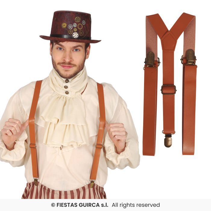 TIRANTES ADULTO METAL/SIMIL CUERO MARRON 18872