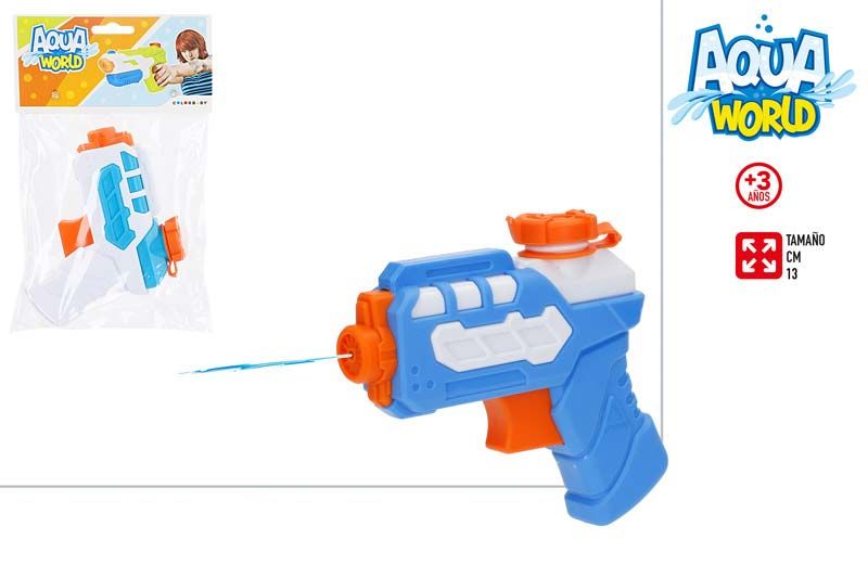 PISTOLA AGUA PVC 13CM 2 COLORES 379121