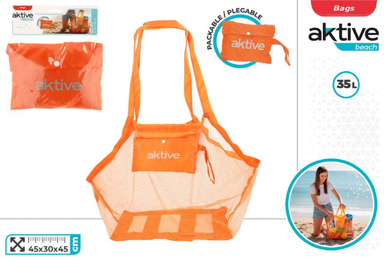 MOCHILA PLAYA RED JUGUETES 45X30X45CM 35L PLEGABLE AKTIVE BEACH 80374