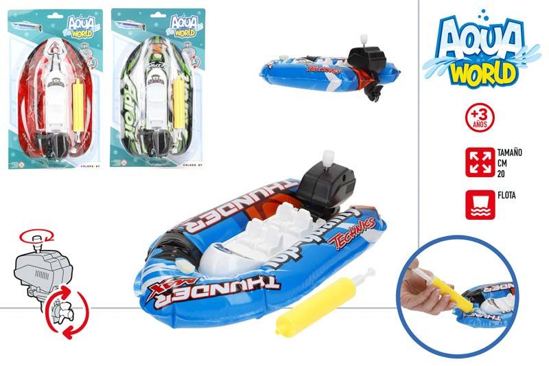 BARCO HINCHABLE 20CM COLORES SURTIDOS AQUA WORLD 37940